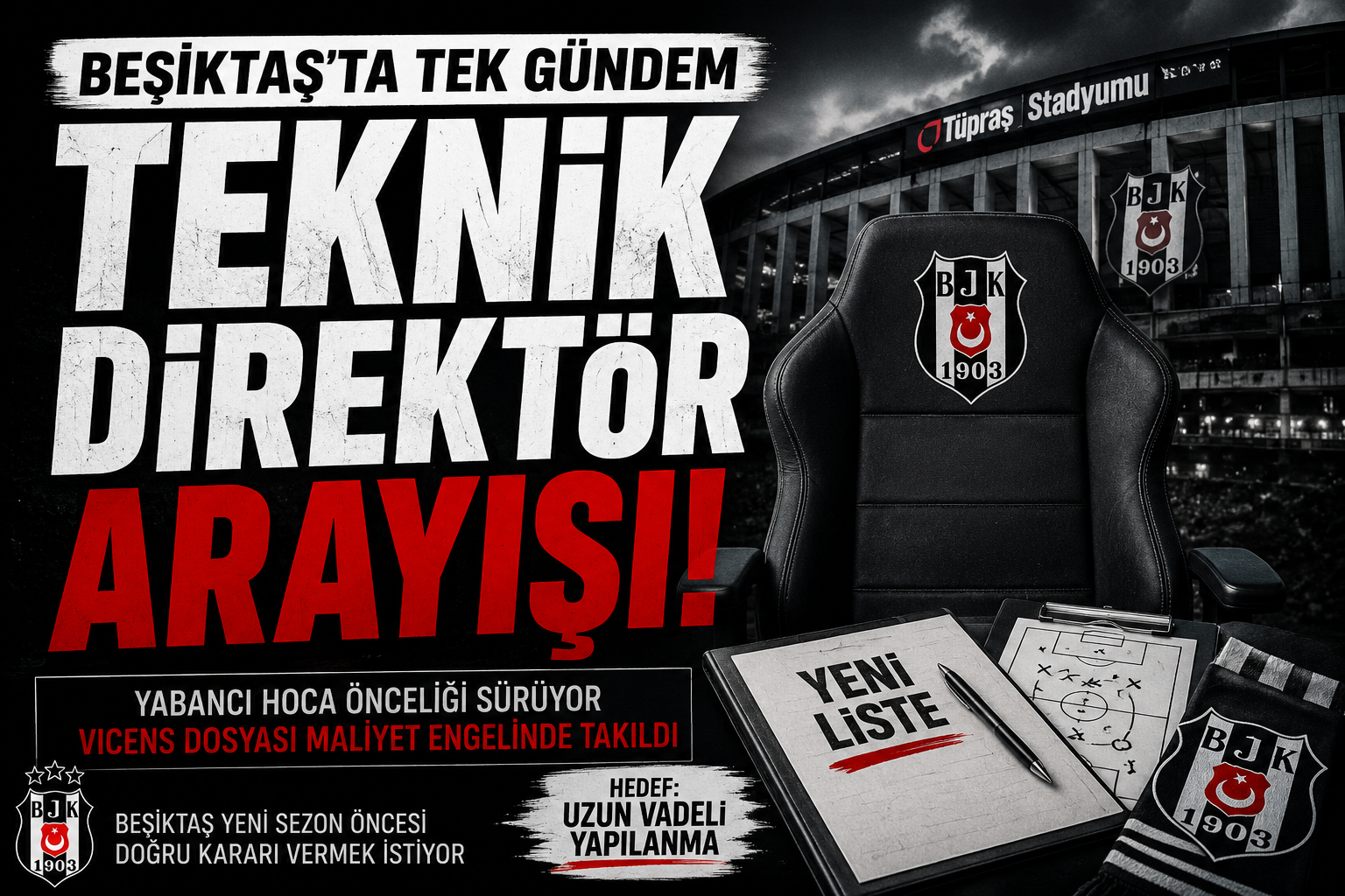 Beşiktaş'ta teknik direktör arayışı sürüyor.
