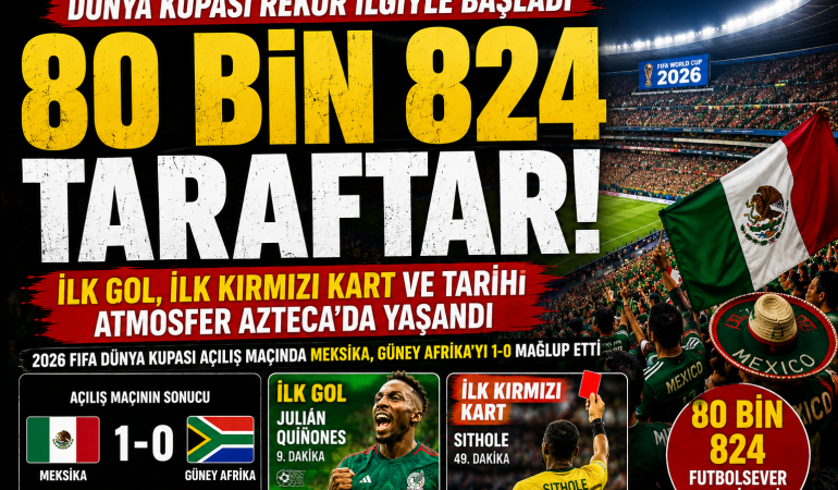 80 Bin 824 Taraftarla Tarihi Başlangıç! Dünya Kupası Futbol Ateşini Yaktı?