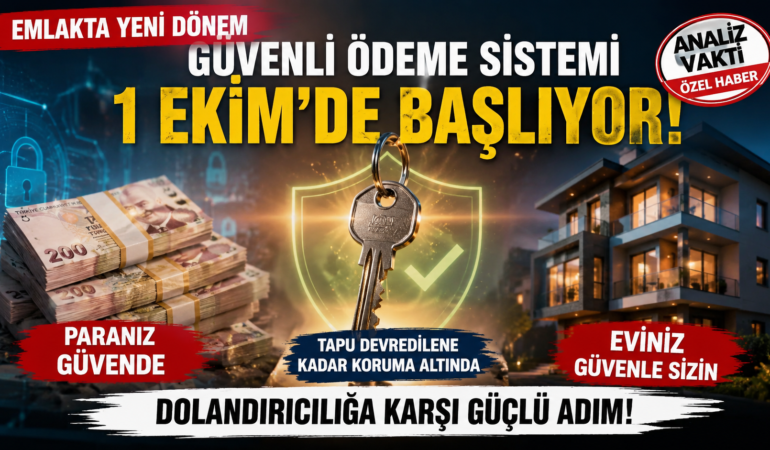 Ev Alıp Satacak Herkesi İlgilendiren Güvenli Ödeme Sistemi?: 1 Ekim’de Yeni Dönem Başlıyor!