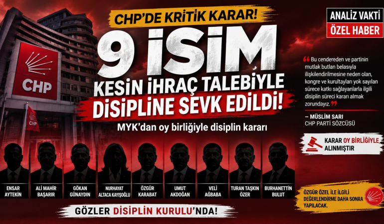 CHP’de Kritik Kırılma: 9 İsim İhraç Sürecinde?