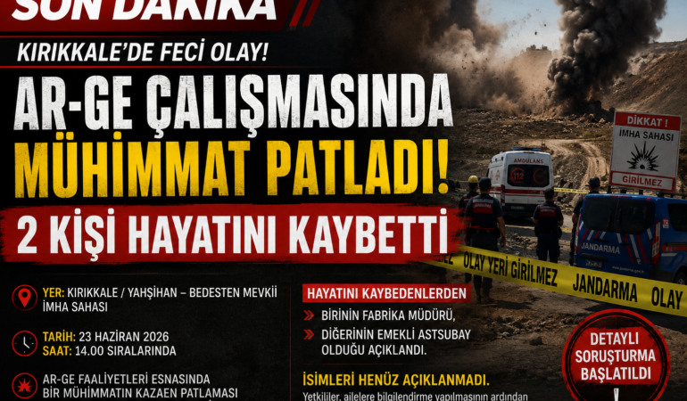 Kırıkkale’de Ar-Ge Faciası! İmha Sahasındaki Patlama 2 Can Aldı!