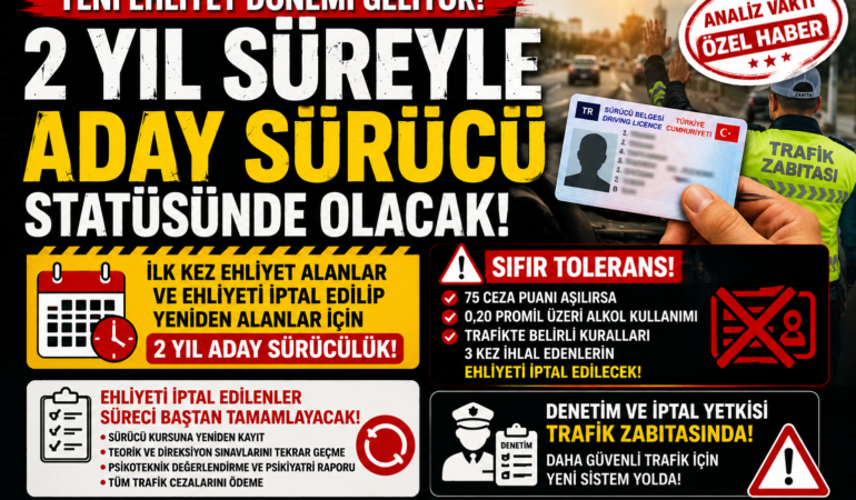 Yeni Ehliyet Dönemi Geliyor! Aday Sürücülük 2 Yıl Olacak?