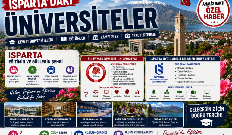 Isparta’daki Üniversiteler: Devlet ve Vakıf Üniversiteleri, Bölümler, Kampüsler ve Tercih Rehberi