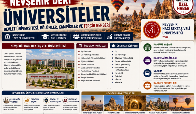 Nevşehir’deki Üniversiteler: Devlet Üniversitesi, Bölümler, Kampüsler ve Tercih Rehberi