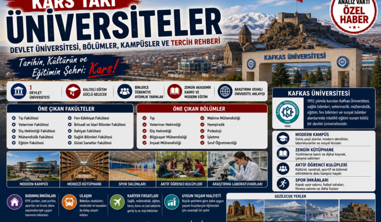 Kars’taki Üniversiteler: Devlet Üniversitesi, Bölümler, Kampüsler ve Tercih Rehberi