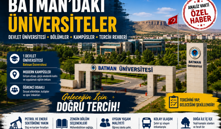 Batman’daki Üniversiteler: Devlet Üniversitesi, Bölümler, Kampüsler ve Tercih Rehberi