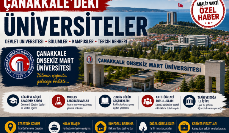 Çanakkale’deki Üniversiteler: Devlet Üniversitesi, Bölümler, Kampüsler ve Tercih Rehberi