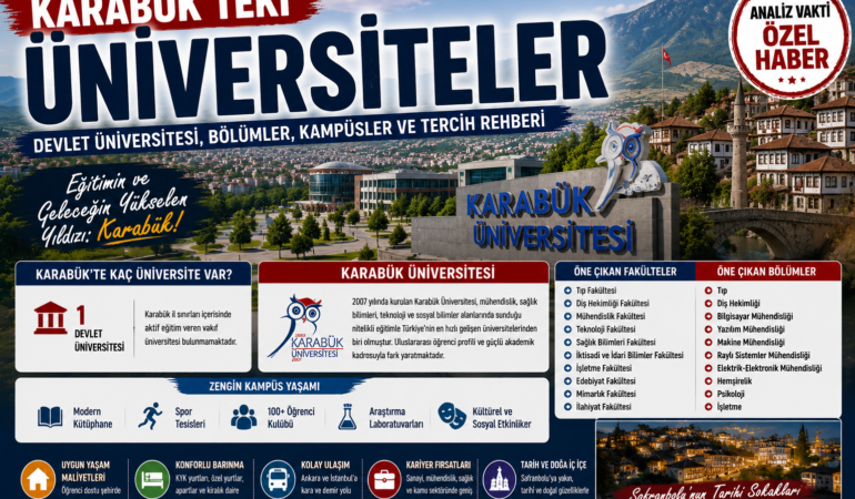 Karabük’teki Üniversiteler: Devlet Üniversitesi, Bölümler, Kampüsler ve Tercih Rehberi