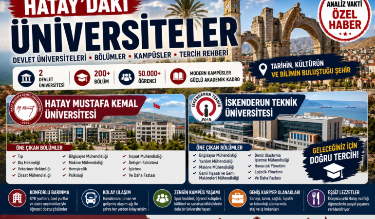 Hatay’daki Üniversiteler: Devlet ve Vakıf Üniversiteleri, Bölümler, Kampüsler ve Tercih Rehberi