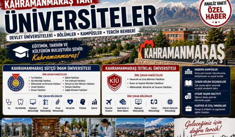 Kahramanmaraş’taki Üniversiteler: Devlet ve Vakıf Üniversiteleri, Bölümler, Kampüsler ve Tercih Rehberi