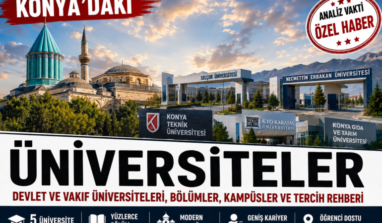 Konya’daki Üniversiteler: Devlet ve Vakıf Üniversiteleri, Bölümler, Kampüsler ve Tercih Rehberi