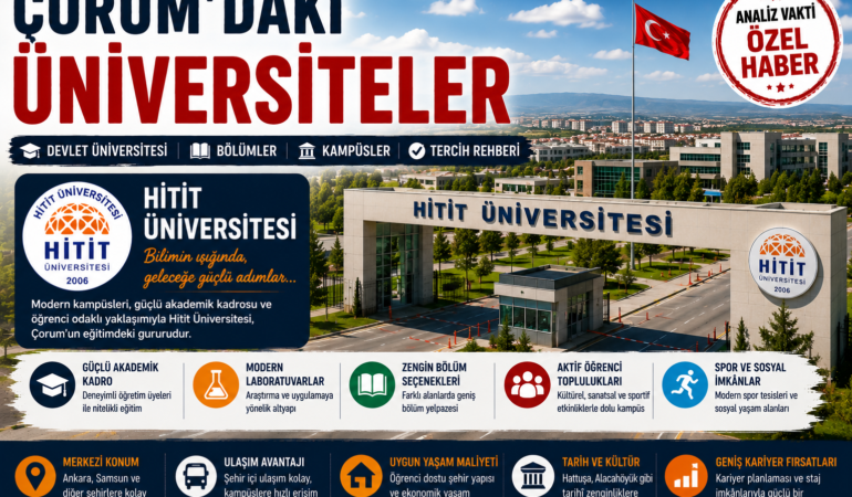 Çorum’daki Üniversiteler: Devlet Üniversitesi, Bölümler, Kampüsler ve Tercih Rehberi
