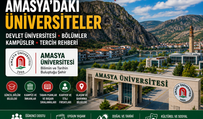 Amasya’daki Üniversiteler: Devlet Üniversiteleri, Bölümler, Kampüsler ve Tercih Rehberi