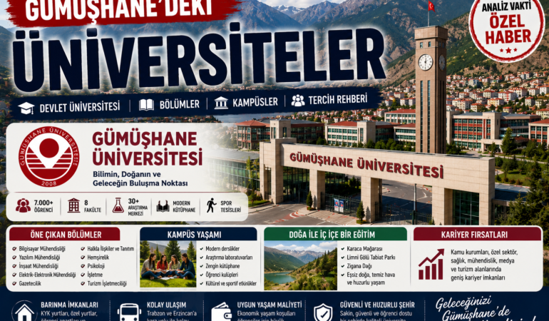 Gümüşhane’deki Üniversiteler: Devlet Üniversitesi, Bölümler, Kampüsler ve Tercih Rehberi