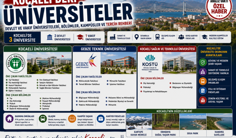 Kocaeli’deki Üniversiteler: Devlet ve Vakıf Üniversiteleri, Bölümler, Kampüsler ve Tercih Rehberi