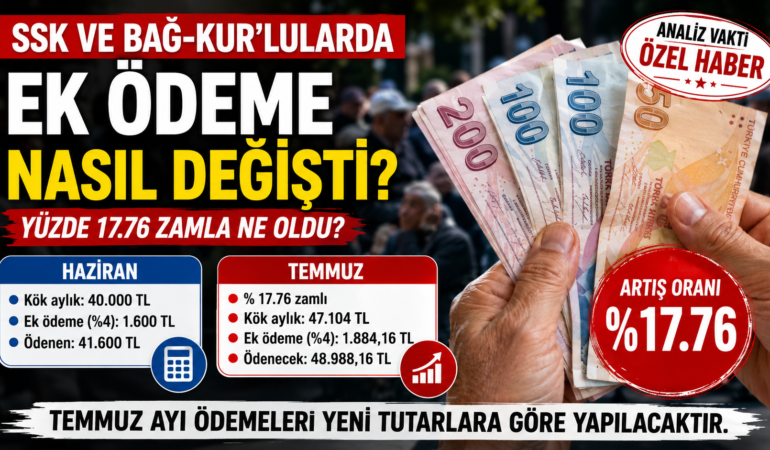 Temmuz Zammı Sonrası Emeklilerin Ek Ödemesi Arttı! Kim Ne Kadar Alacak?