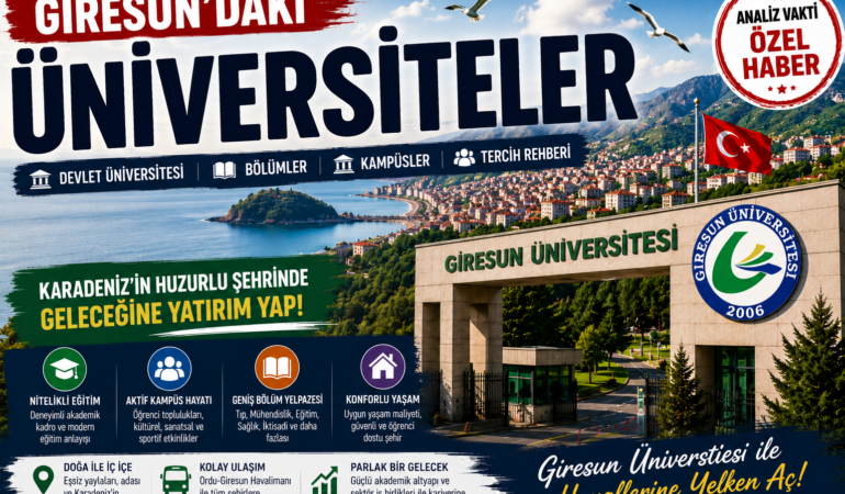 Giresun’daki Üniversiteler: Devlet Üniversitesi, Bölümler, Kampüsler ve Tercih Rehberi