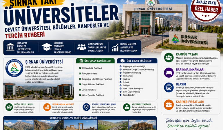 Şırnak’taki Üniversiteler: Devlet Üniversitesi, Bölümler, Kampüsler ve Tercih Rehberi
