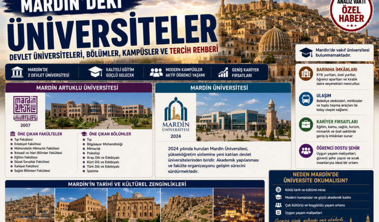 Mardin’deki Üniversiteler: Devlet ve Vakıf Üniversiteleri, Bölümler, Kampüsler ve Tercih Rehberi