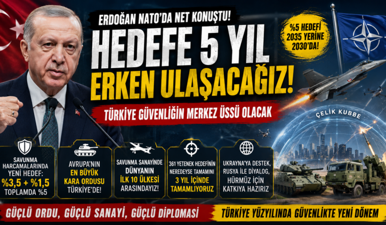 Erdoğan’dan NATO’da Tarihi Savunma Mesajı! Türkiye Hedefe 5 Yıl Erken Ulaşacak?