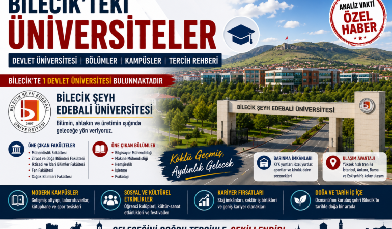 Bilecik’teki Üniversiteler: Devlet Üniversitesi, Bölümler, Kampüsler ve Tercih Rehberi