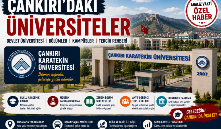 Çankırı’daki Üniversiteler: Devlet Üniversitesi, Bölümler, Kampüsler ve Tercih Rehberi