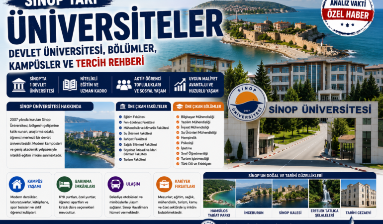 Sinop’taki Üniversiteler: Devlet Üniversitesi, Bölümler, Kampüsler ve Tercih Rehberi