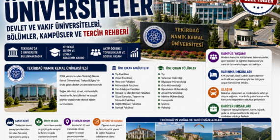 Tekirdağ’daki Üniversiteler: Devlet ve Vakıf Üniversiteleri, Bölümler, Kampüsler ve Tercih Rehberi